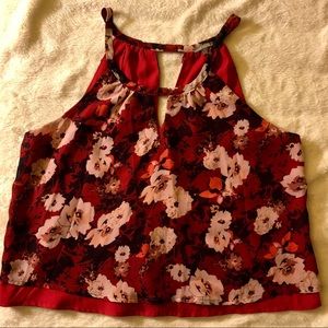 Charlotte Russe red floral lined cami size M